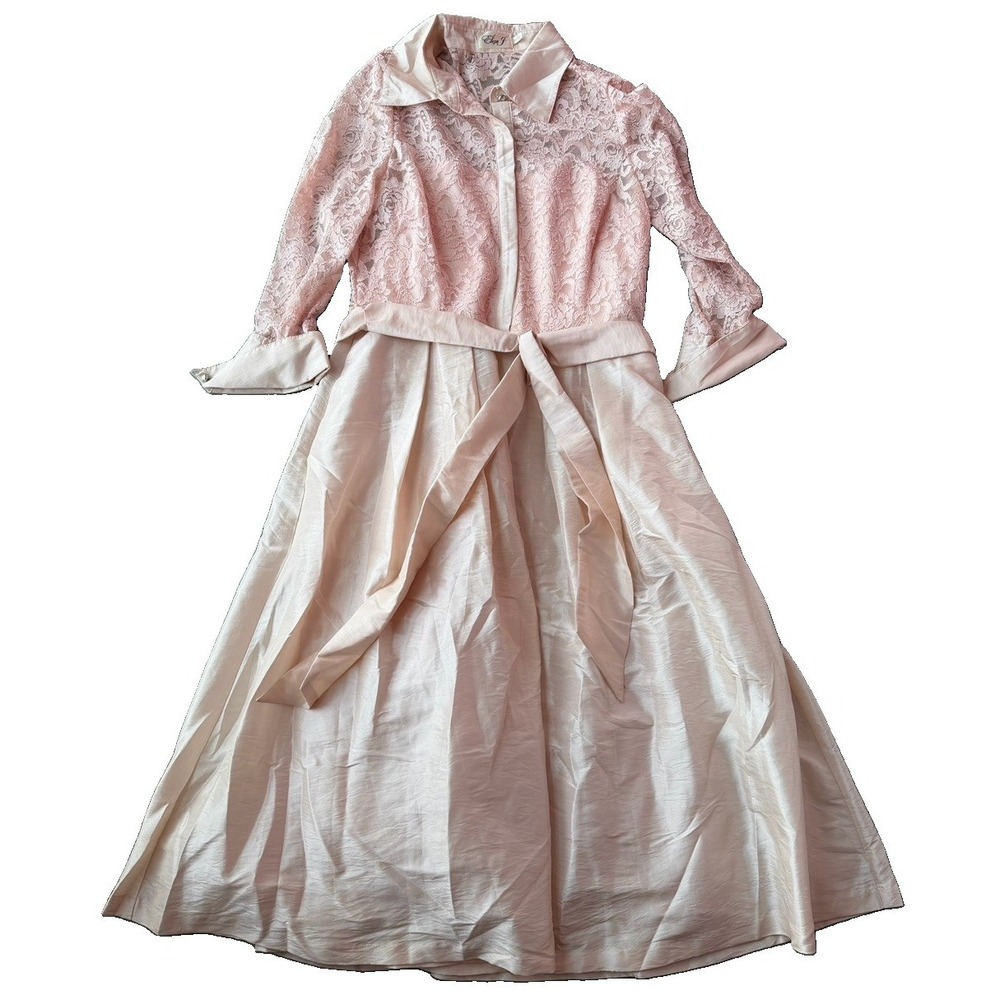 Eliza Women's Size 14 Blush Pink Lace Fit & Flare Cocktail Party Dress Midi